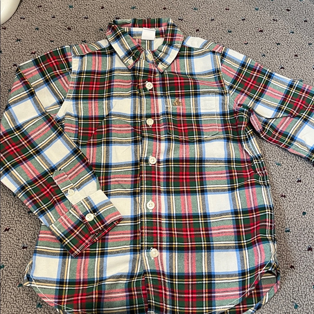 Gap Christmas Plaid boys button down shirt size 5